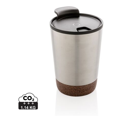 Taza de café con detalle de corcho plata | sin montaje de publicidad | no disponible | no disponible | no disponible