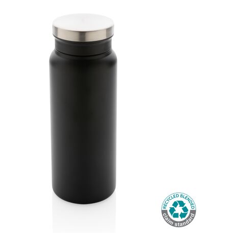 Botella al vacío de acero inoxidable reciclado RCS 600ML negro-negro | sin montaje de publicidad | no disponible | no disponible