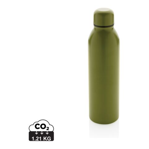 Botella al vacío de acero inoxidable reciclado RCS verde | sin montaje de publicidad | no disponible | no disponible