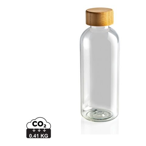 Botella GRS RPET con tapa de bambú FSC blanco | sin montaje de publicidad | no disponible | no disponible