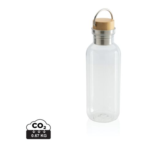 Botella GRS RPET con tapa y asa de bambú FSC blanco | sin montaje de publicidad | no disponible | no disponible