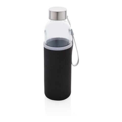 Botella de vidrio con funda de neopreno negro | sin montaje de publicidad | no disponible | no disponible