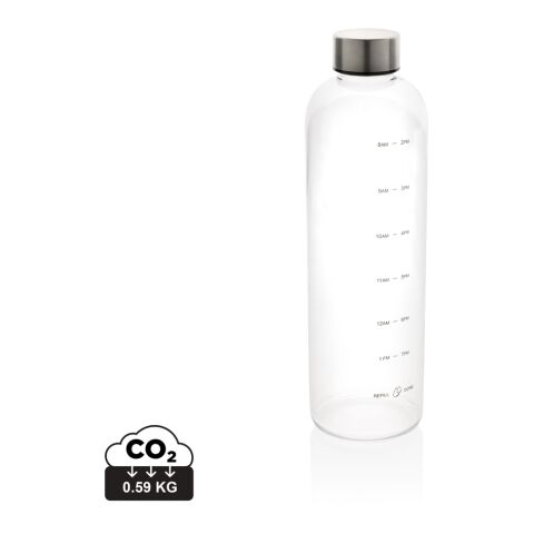 Botella de agua motivacional GRS RPET blanco | sin montaje de publicidad | no disponible | no disponible