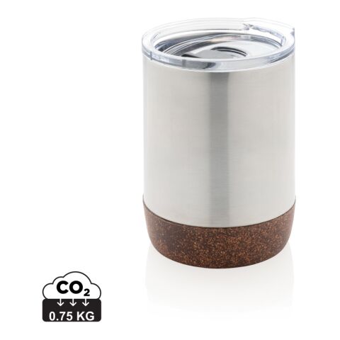 Taza de café al vacío pequeña de corcho RCS Re-steel plata | sin montaje de publicidad | no disponible | no disponible
