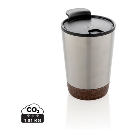 Taza de café de corcho y acero inoxidable GRS RPP plata | sin montaje de publicidad | no disponible | no disponible