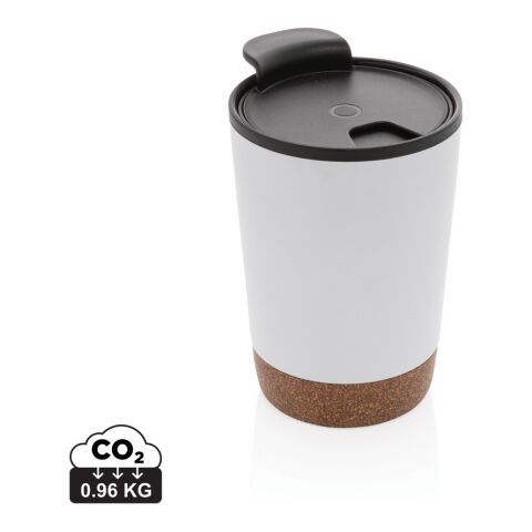 Taza de café de corcho y acero inoxidable GRS RPP Blanco | sin montaje de publicidad | no disponible | no disponible