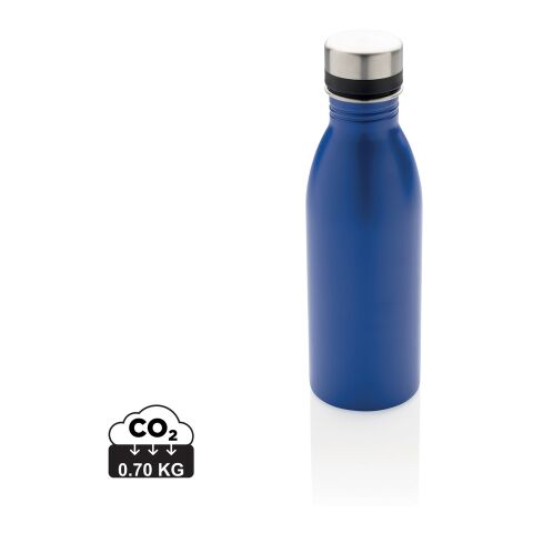 Botella de agua de lujo de acero inoxidable reciclado RCS azul | sin montaje de publicidad | no disponible | no disponible
