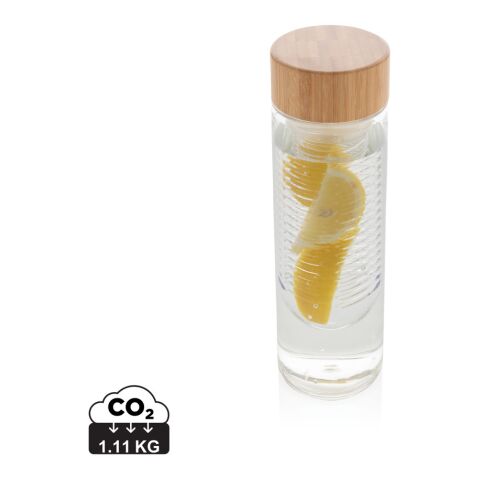 Botella infusora con tapa de bambú blanco | sin montaje de publicidad | no disponible | no disponible