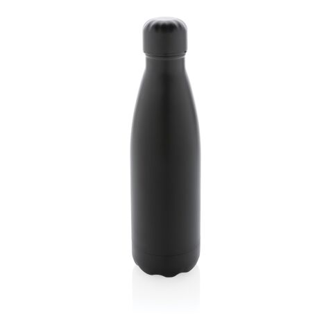 Botella de acero inoxidable al vacío de color sólido negro | sin montaje de publicidad | no disponible | no disponible
