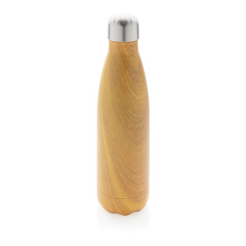 Botella aislada al vacío con estampado de madera
