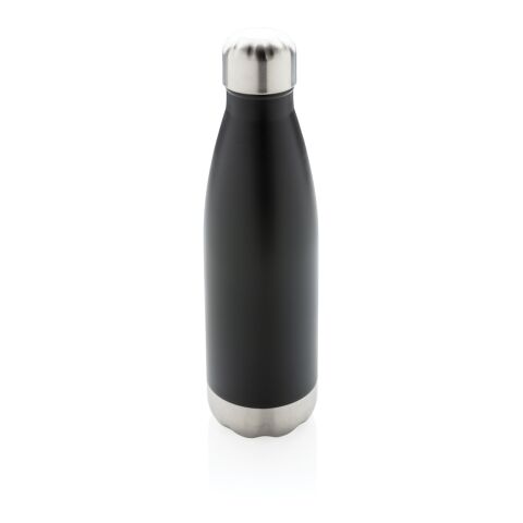Botella de acero inoxidable aislada al vacío negro | sin montaje de publicidad | no disponible | no disponible