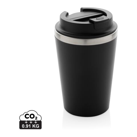 Taza de doble pared reciclado RCS Java 350 ml negro | sin montaje de publicidad | no disponible | no disponible