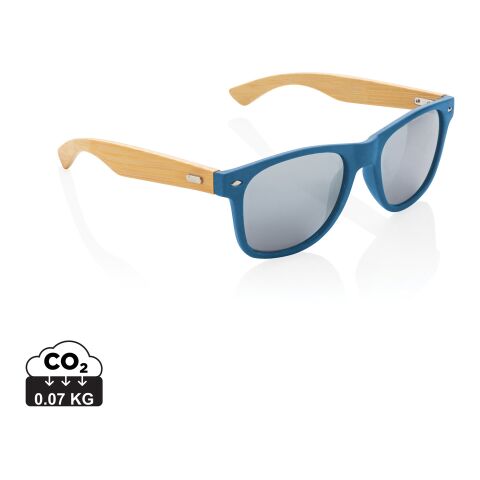 Gafas de sol de plástico reciclado FSC® Bambú y RCS azul | sin montaje de publicidad | no disponible | no disponible