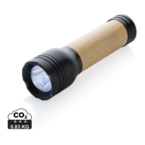 Linterna Lucid bambú y plástico reciclado certificación RCS negro-marrón | sin montaje de publicidad | no disponible | no disponible
