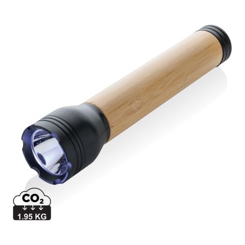Linterna Lucid 5W bambú y plástico reciclado RCS negro-marron | sin montaje de publicidad | no disponible | no disponible