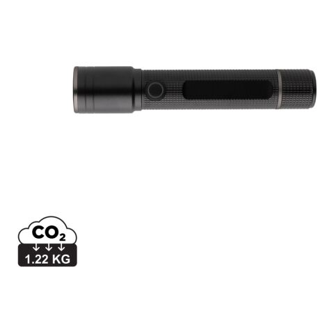 Linterna recargable USB Gear X RCS de aluminio reciclado negro | sin montaje de publicidad | no disponible | no disponible
