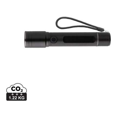 Linterna recargable USB Gear X RCS de aluminio reciclado negro | sin montaje de publicidad | no disponible | no disponible