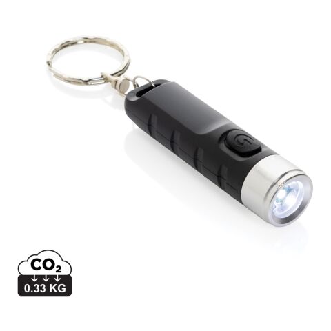 Linterna llavero recargable USB de plástico reciclado Globix
