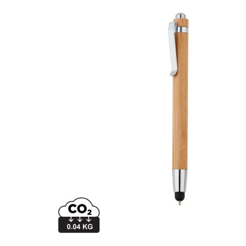 Bolígrafo touch de bambú marron | sin montaje de publicidad | no disponible | no disponible | no disponible