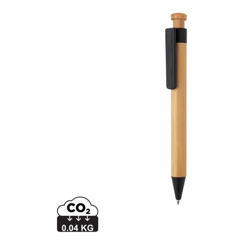 Bolígrafo de bambú con clip de trigo negro | sin montaje de publicidad | no disponible | no disponible