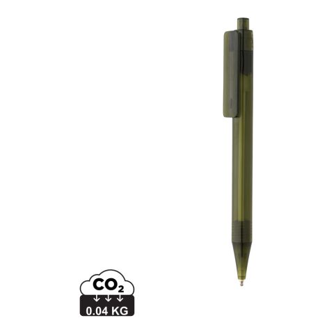 Bolígrafo X8 transparente GRS RPET verde | sin montaje de publicidad | no disponible | no disponible