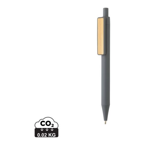 Bolígrafo GRS RABS con clip de bambú gris | sin montaje de publicidad | no disponible | no disponible