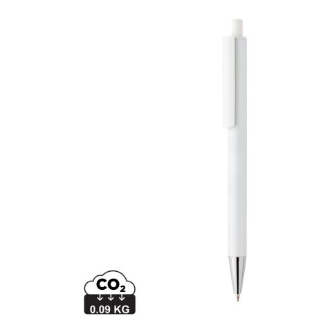 Bolígrafo de aluminio reciclado certificado Amisk RCS blanco | sin montaje de publicidad | no disponible | no disponible