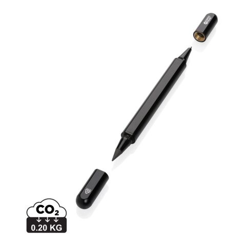 Bolígrafo Swiss Peak Storm RCS de doble punta de aluminio negro | sin montaje de publicidad | no disponible | no disponible
