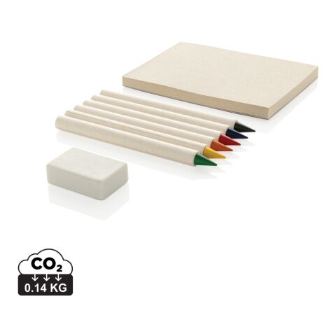 Set 6 lápices de colores Micki GRS infinity con bloc de nota blanco | sin montaje de publicidad