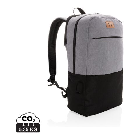 Moderna mochila portátil de 15.6&quot; USB y RFID sin PVC negro | sin montaje de publicidad | no disponible | no disponible | no disponible