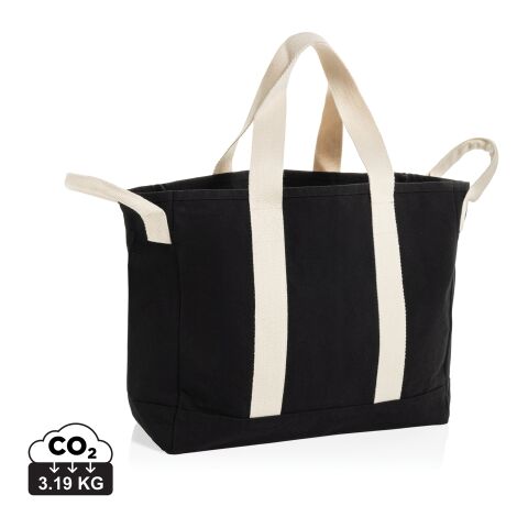 Bolsa playa BEAU AWARE™ lona reciclada 400 g/m² asa lateral negro | sin montaje de publicidad | no disponible | no disponible | no disponible