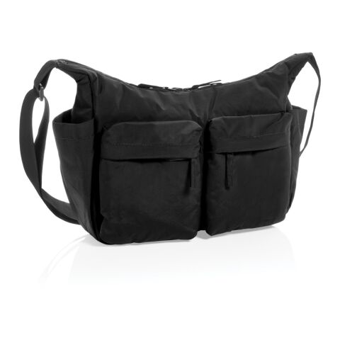 Bolso cruzado acolchado de nailon reciclado KENTO URBAN RCS negro