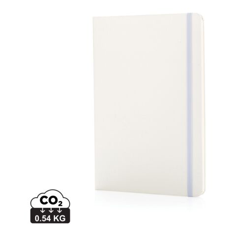 Libreta plana A5 básica de tapa dura blanco | sin montaje de publicidad | no disponible | no disponible