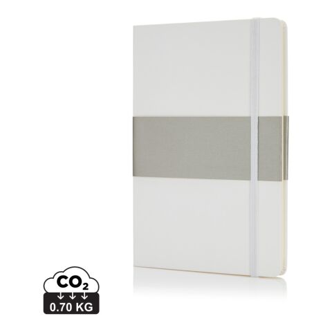 Libreta A5 deluxe con tapa dura blanco | sin montaje de publicidad | no disponible | no disponible