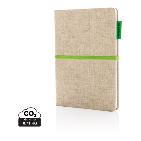 Libreta A5 de algodón yute Eco verde-verde | sin montaje de publicidad | no disponible | no disponible