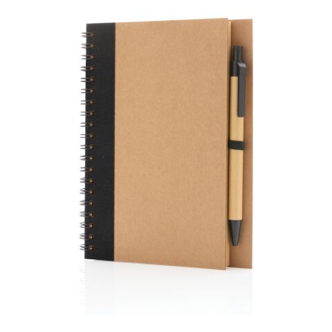 Cuaderno de espiral kraft con bolígrafo
