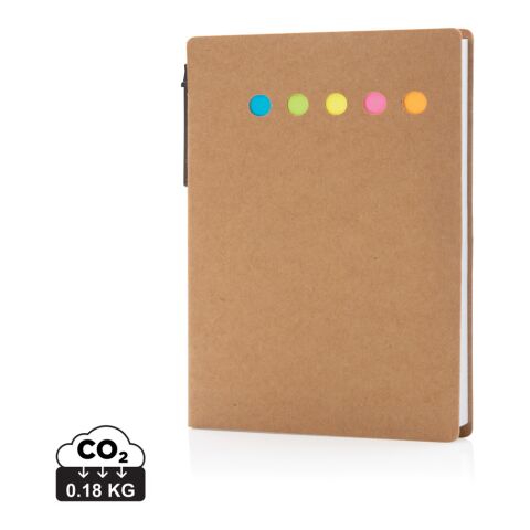 Cuaderno de notas adhesivas Kraft A6 con bolígrafo marrón | sin montaje de publicidad | no disponible | no disponible
