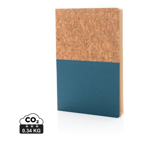 Cuaderno A5 de corcho y kraft azul | sin montaje de publicidad | no disponible | no disponible