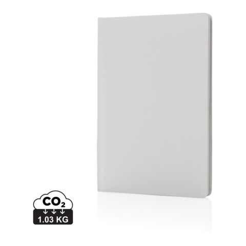 Libreta A5 de tapa dura de papel Impact Stone blanco | sin montaje de publicidad | no disponible | no disponible