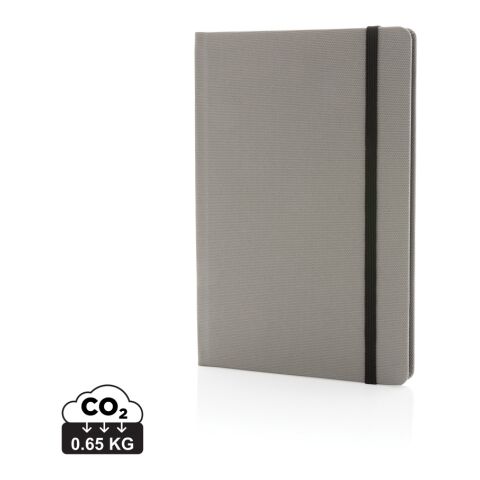 Libreta A5 RPET con certificación GRS gris-negro | sin montaje de publicidad | no disponible | no disponible