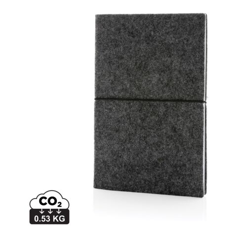 Libreta A5 tapa blanda de fieltro reciclado certificado GRS