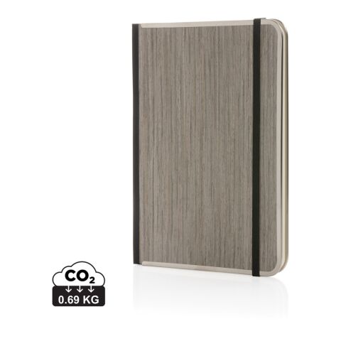 Cuaderno de lujo Treeline A5 con tapa de madera gris | sin montaje de publicidad | no disponible | no disponible