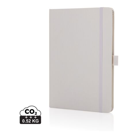 Libreta clásica Sam A5 de piel regenerada certificación RCS blanco | sin montaje de publicidad | no disponible | no disponible