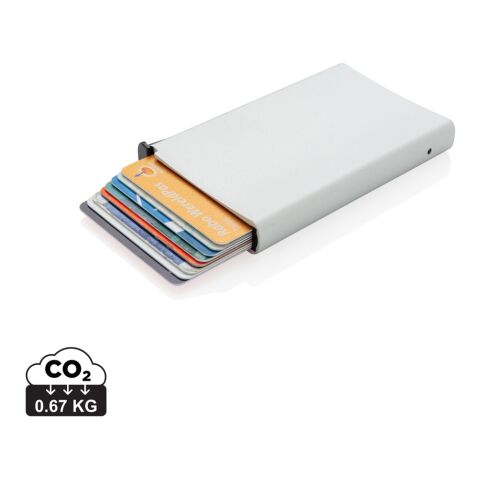 Tarjetero RFID de aluminio estándar plata | sin montaje de publicidad | no disponible | no disponible