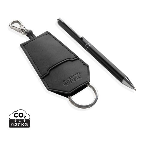 Set bolígrafos/llavero Tula de PU reciclado certificado RCS