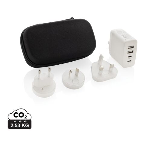 Cargador viaje de plástico Travel Charge Pro RCS con USB C blanco-negro | sin montaje de publicidad | no disponible | no disponible