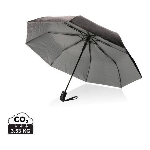 Mini paraguas 21&quot; de 190T RPET bicolor Impact AWARE ™ plata | sin montaje de publicidad | no disponible | no disponible