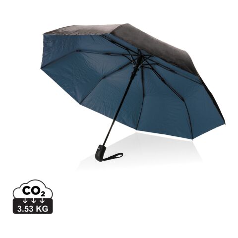 Mini paraguas 21&quot; de 190T RPET bicolor Impact AWARE ™ azul | sin montaje de publicidad | no disponible | no disponible