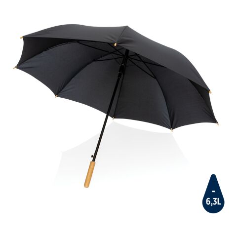 Paraguas automático RPET 190T de bambú Impact AWARE ™ negro | sin montaje de publicidad | no disponible | no disponible