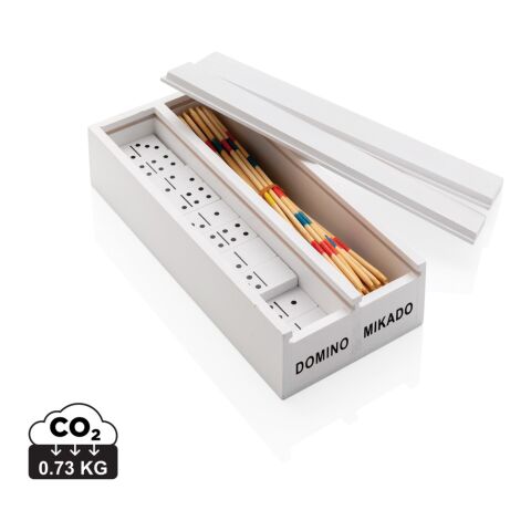 Juego Mikado/Domino en caja de madera blanco | sin montaje de publicidad | no disponible | no disponible